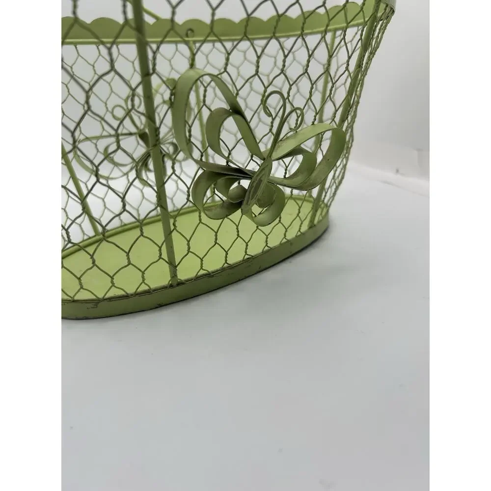 Green Metal Basket.vintage Style